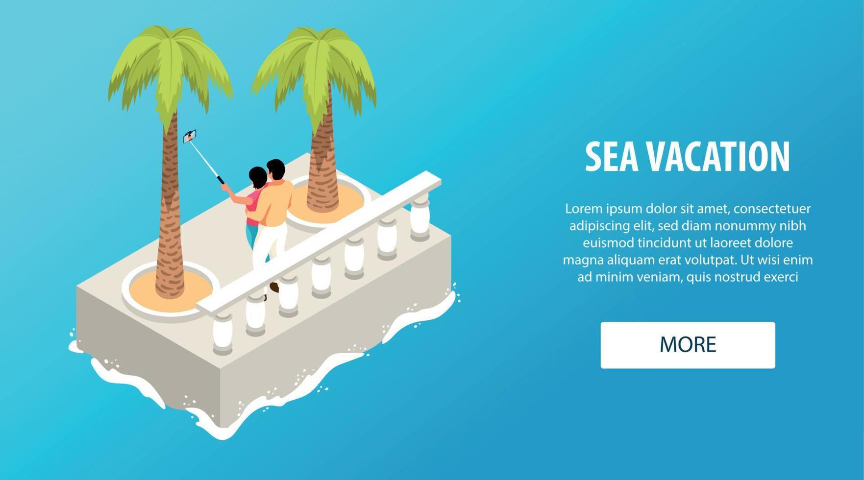 Sea Vacation Horizontal Banner vector