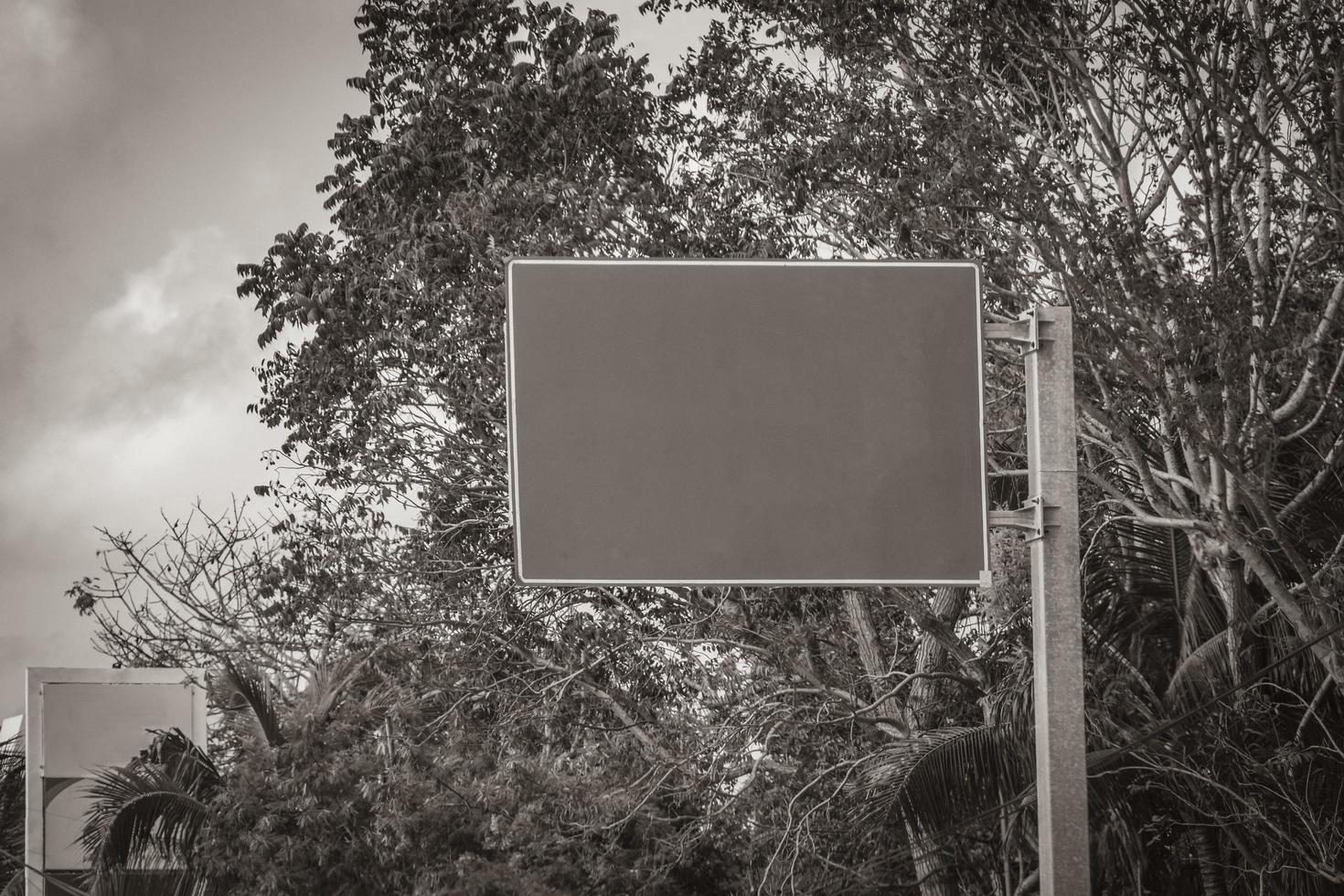 Road sign at highway motorway in Playa del Carmen Mexico. photo