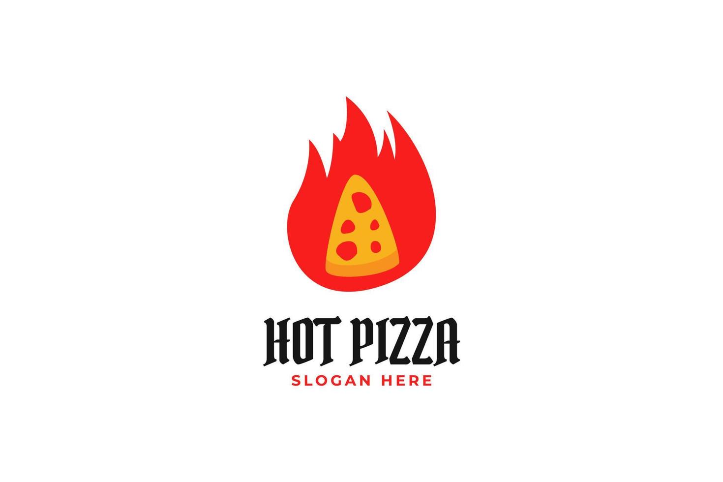 plantilla de vector de diseño de logotipo de pizza de restaurante caliente