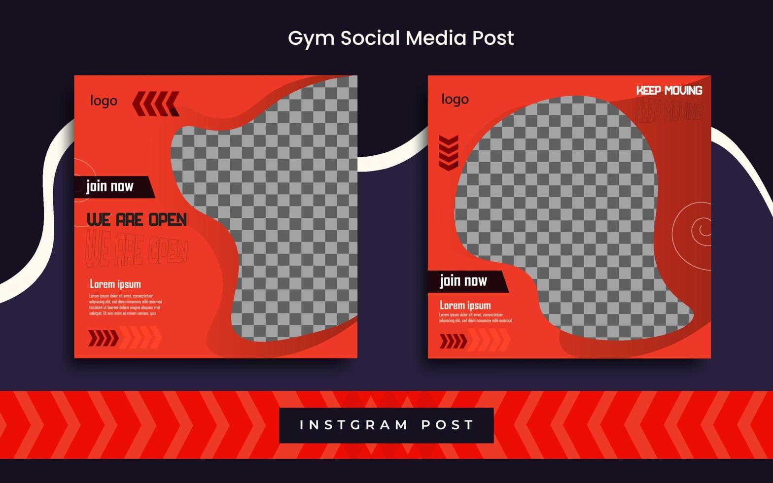 Post a gym for social media vector