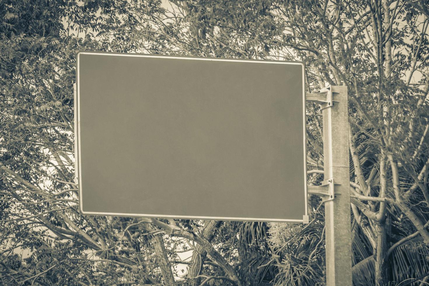 Road sign at highway motorway in Playa del Carmen Mexico. photo