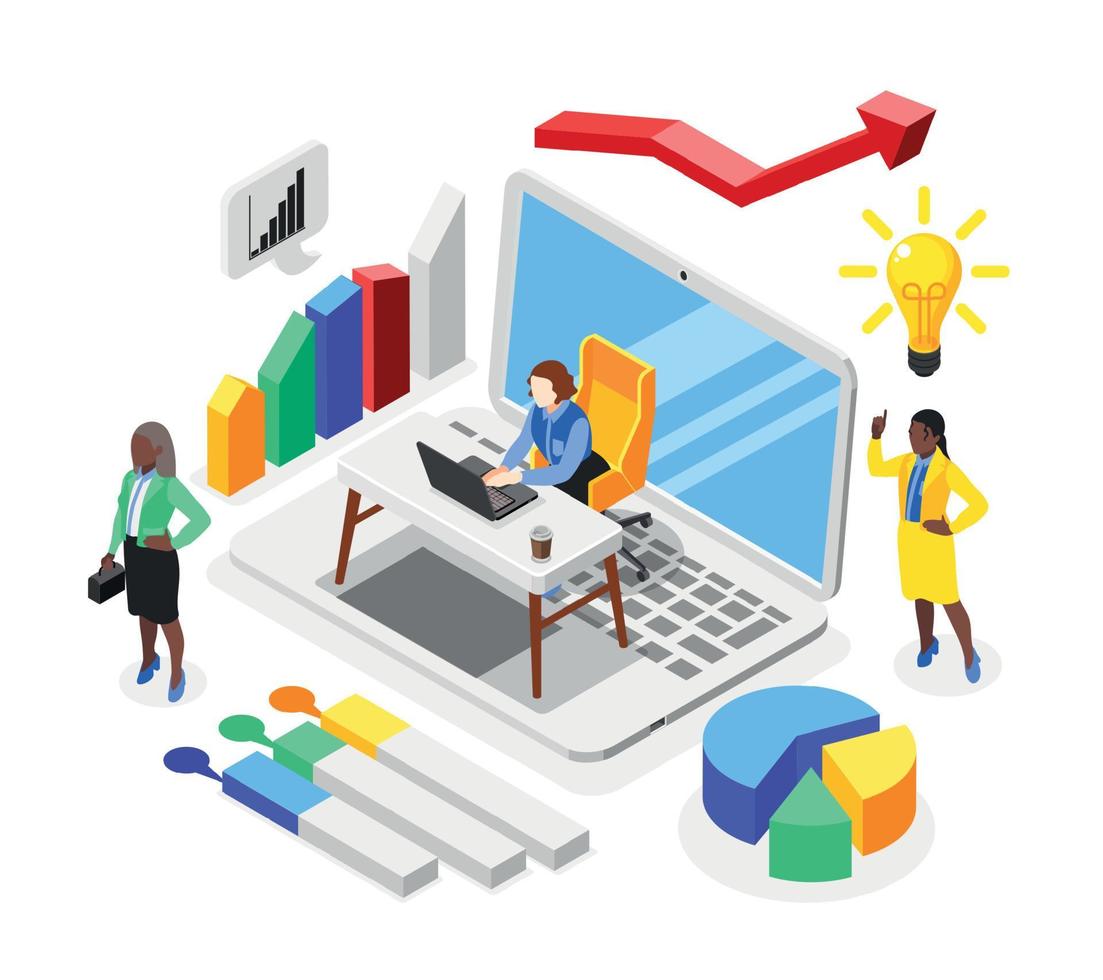 Ladies Doing Business Composition vector
