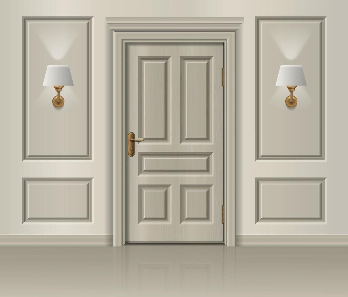Realistic Hotel Door Composition vector