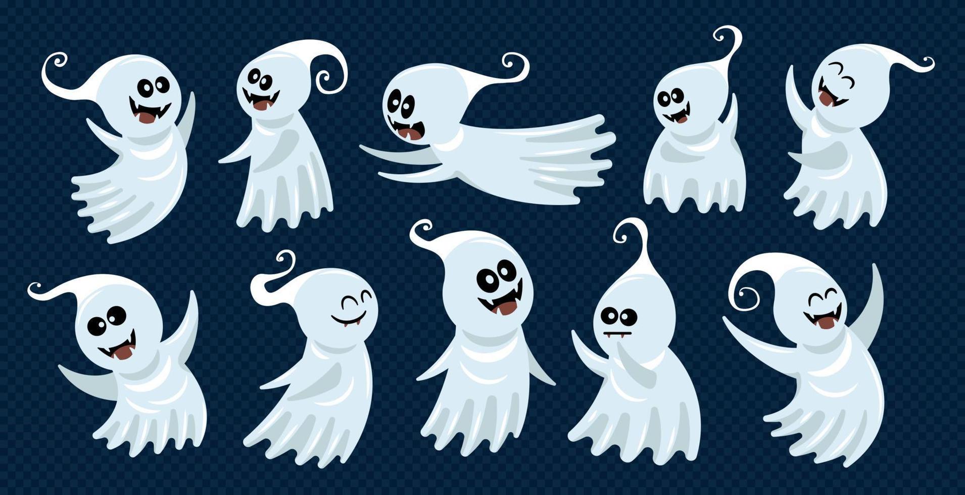 conjunto de iconos transparentes fantasma vector