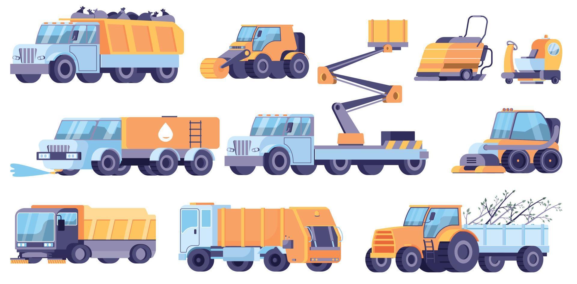 City Clean Equipment Flat Set vector