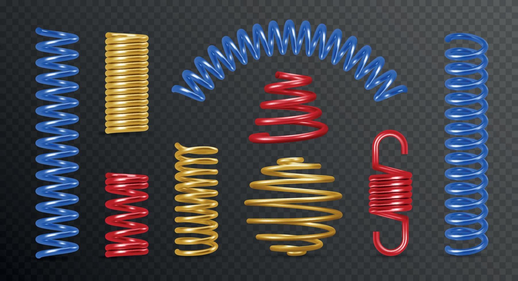 Metal Spring Colored Set vector
