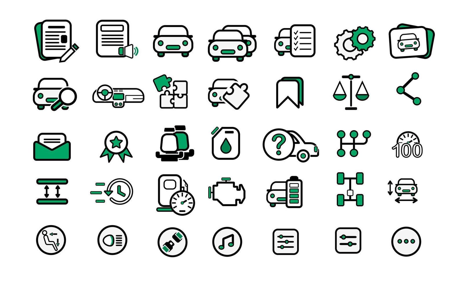 set of icons car motorists for the site vector