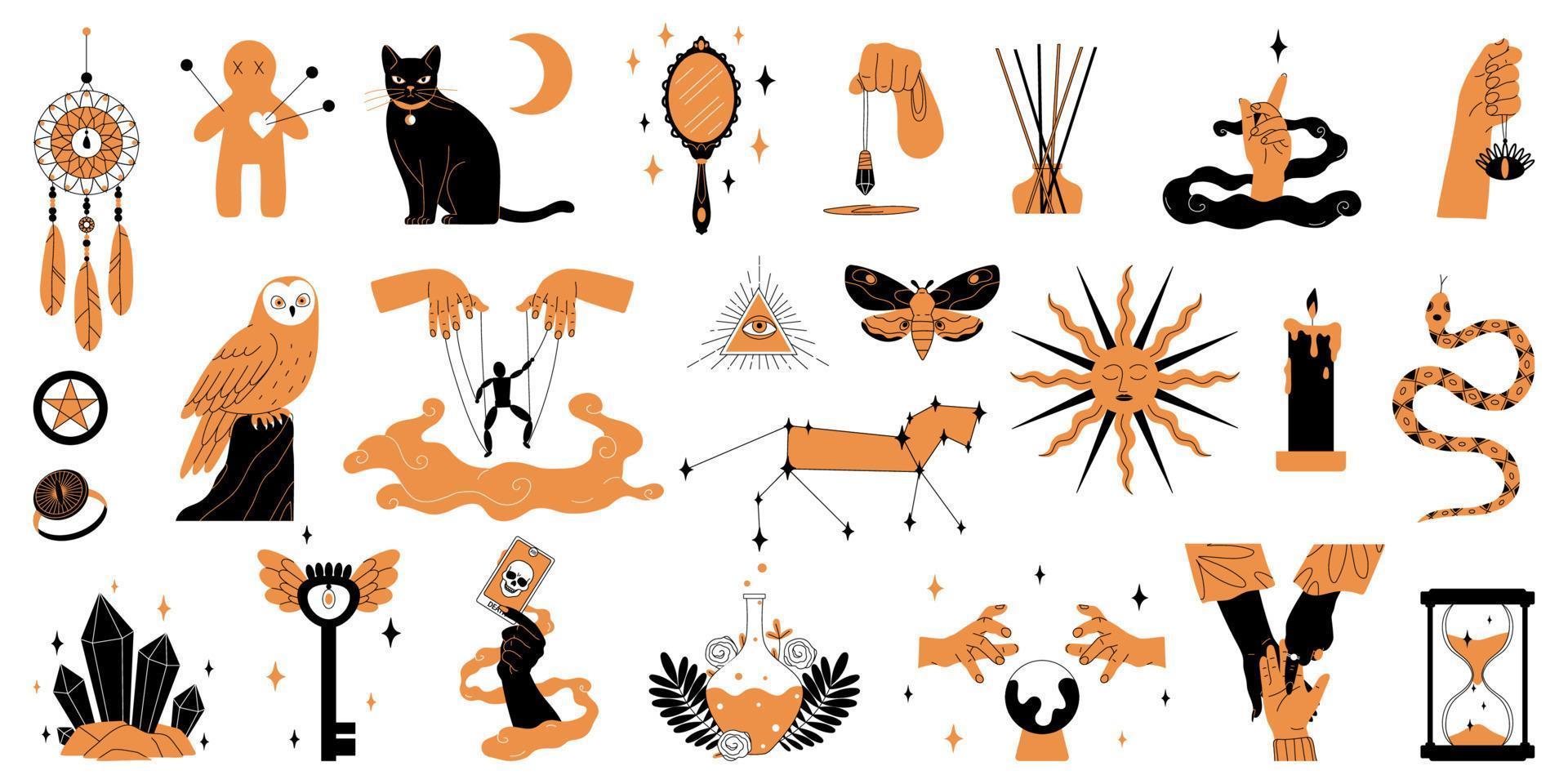 Mystic Boho Icon Set vector