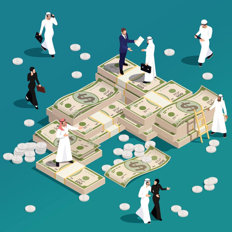 Arab Muslim Money Composition vector