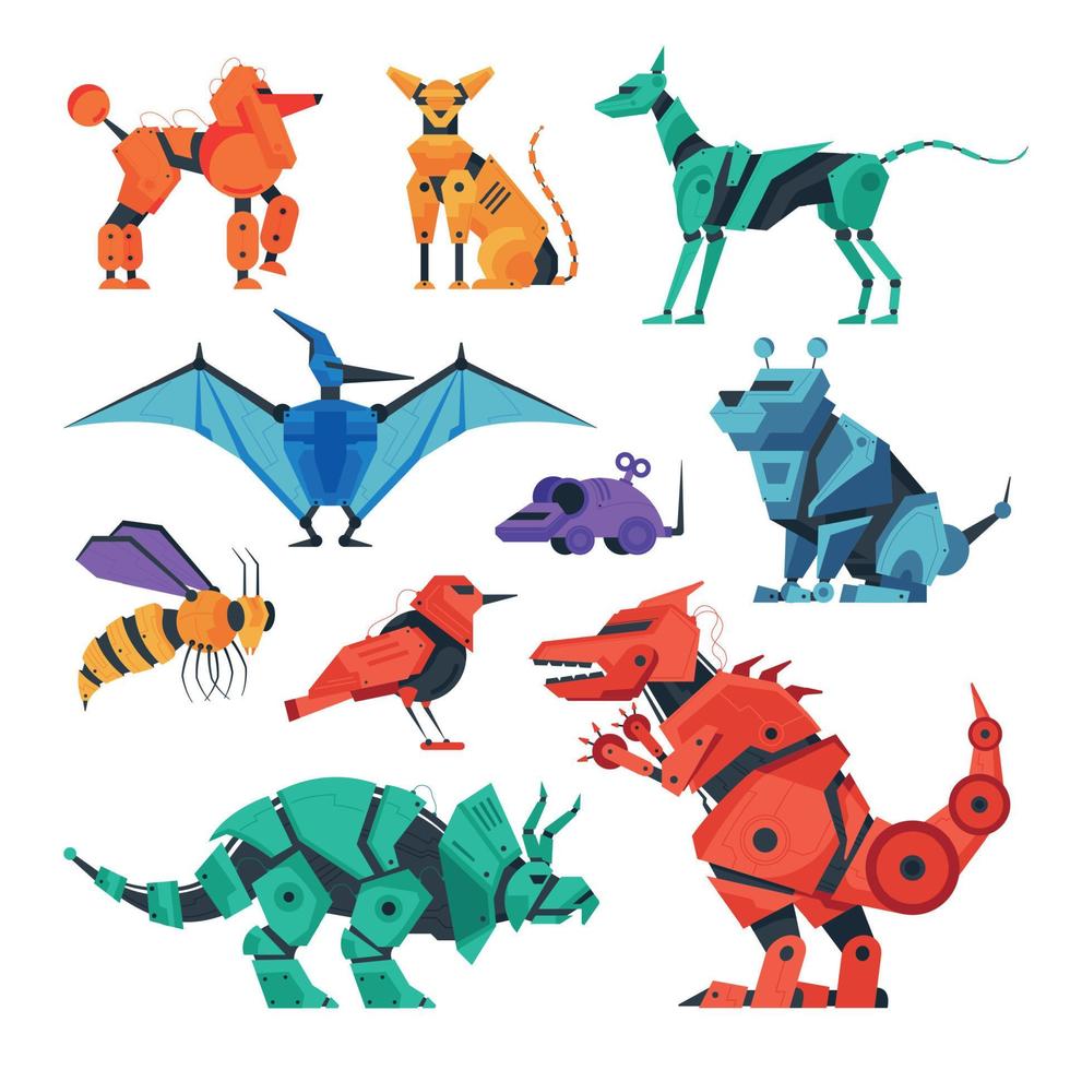 Robot Toy Animals Collection vector