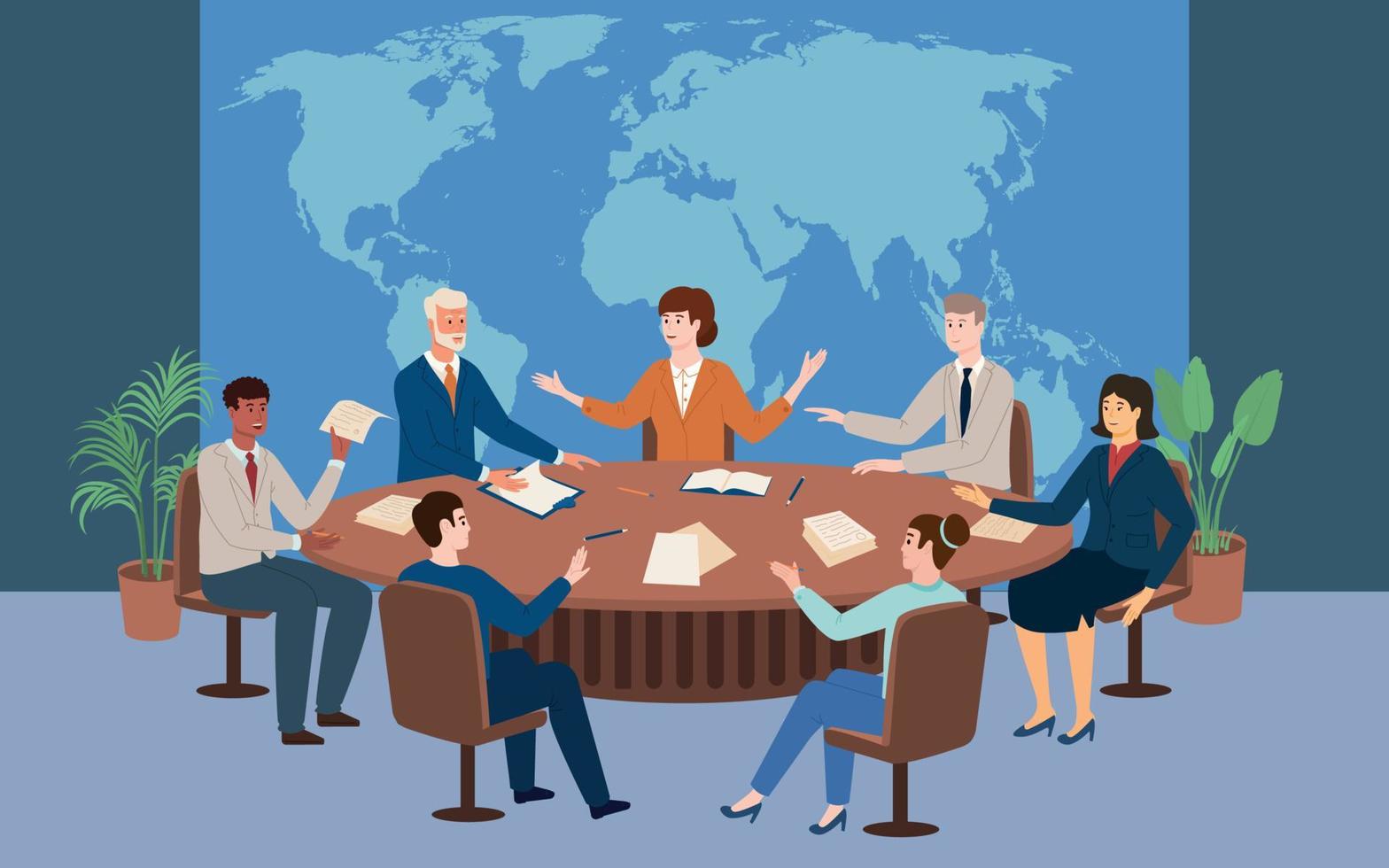 Politicians Meeting Illustration vector