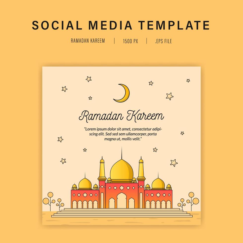 Social Media Post For Ramadan Greeting vector