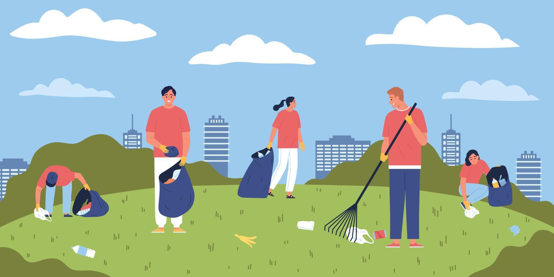 City Park Garbage Composition vector