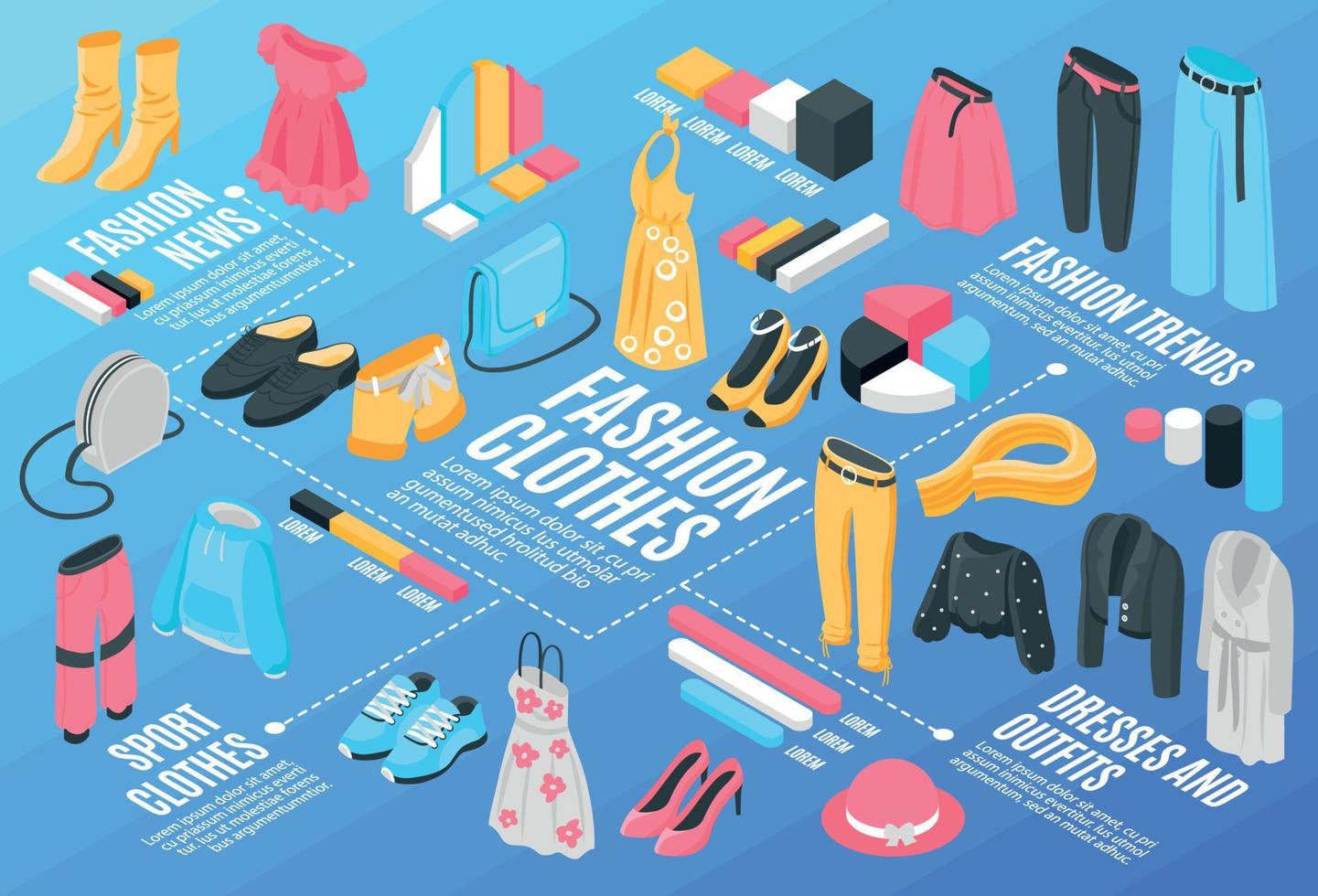 Fashion Clothes Flowchart vector