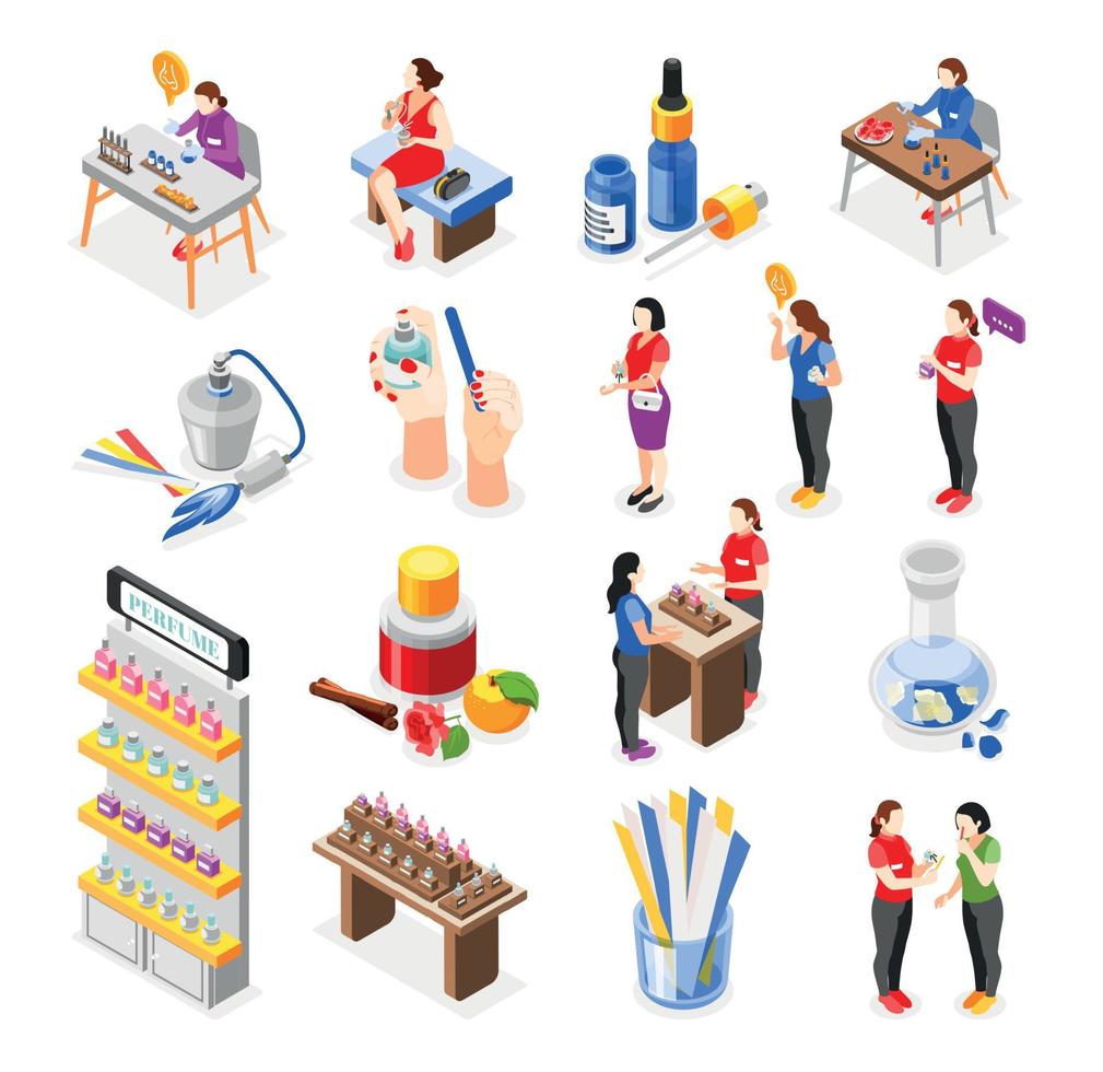 Perfume Shop Icons Set vector