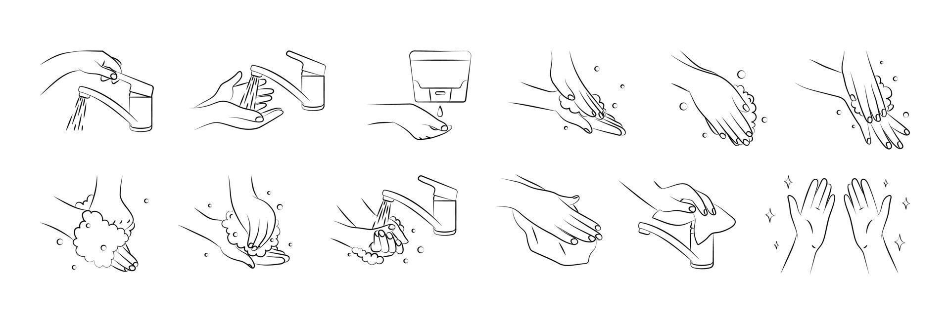 Hand Washing Set vector