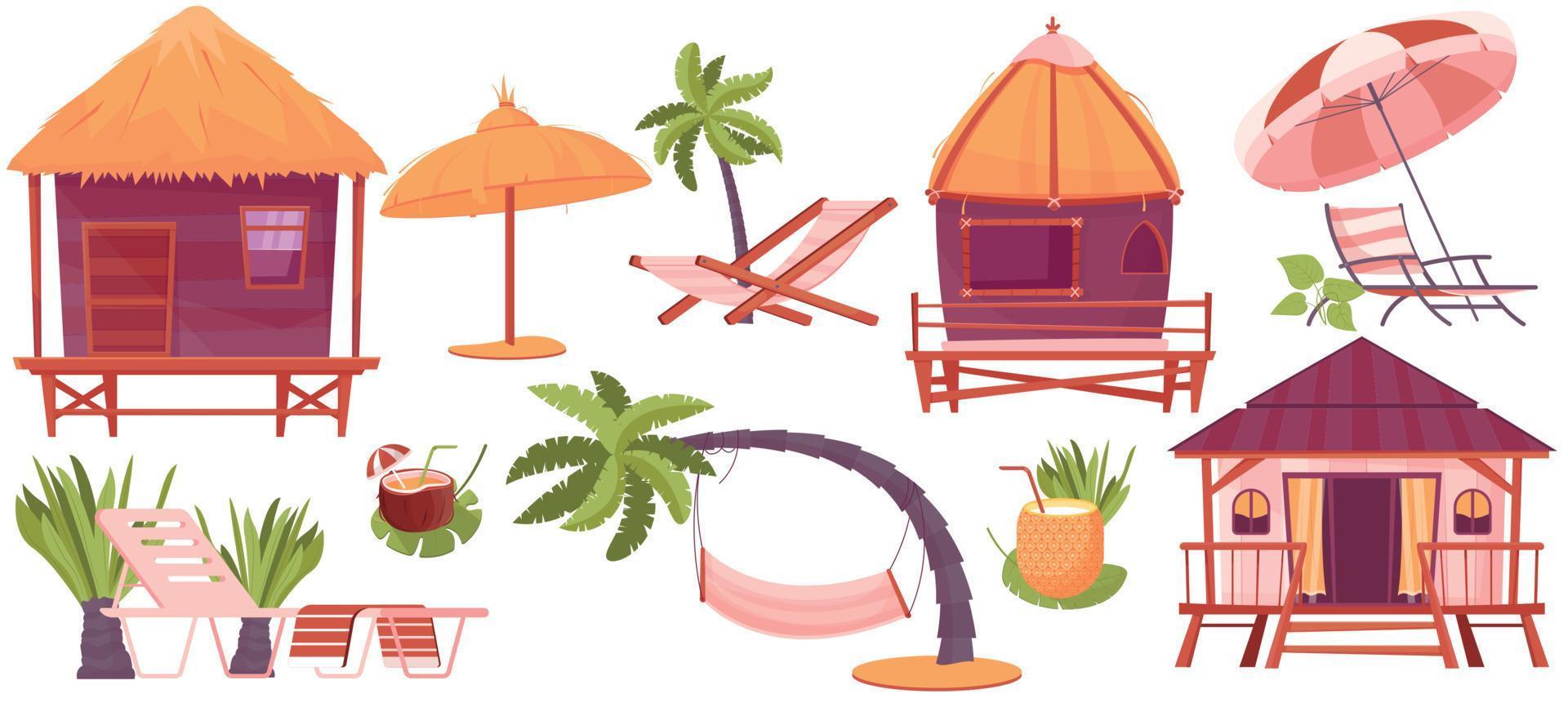 Tropic Rest Flat Set vector