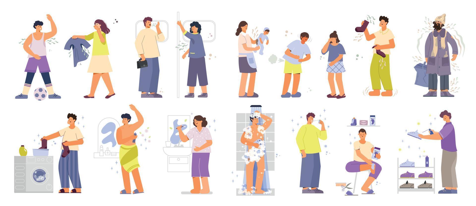 Body Odor People Set vector