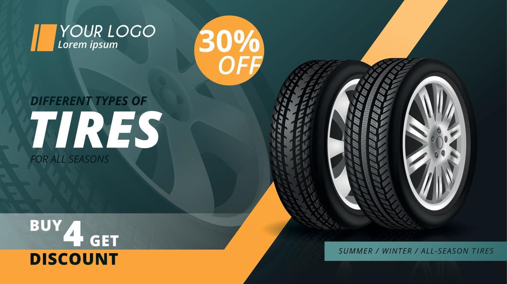 Tires Realistic Background vector