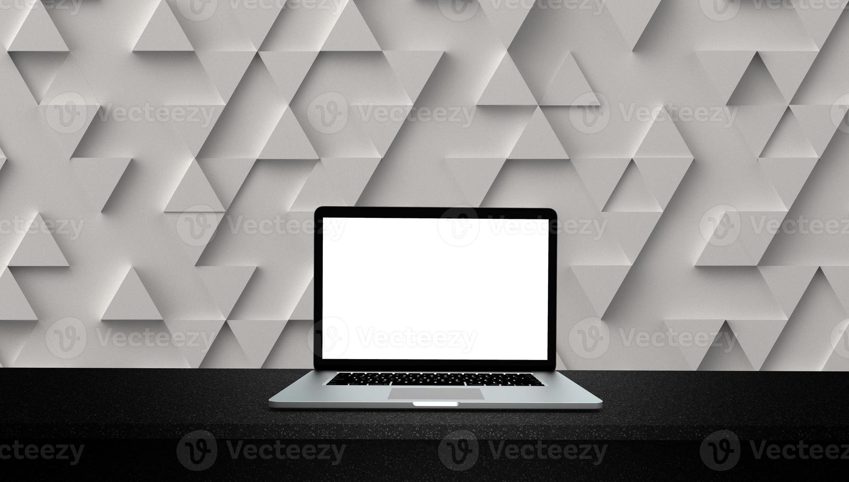 Modern laptop  isolated on white background. 3D Illustration. photo