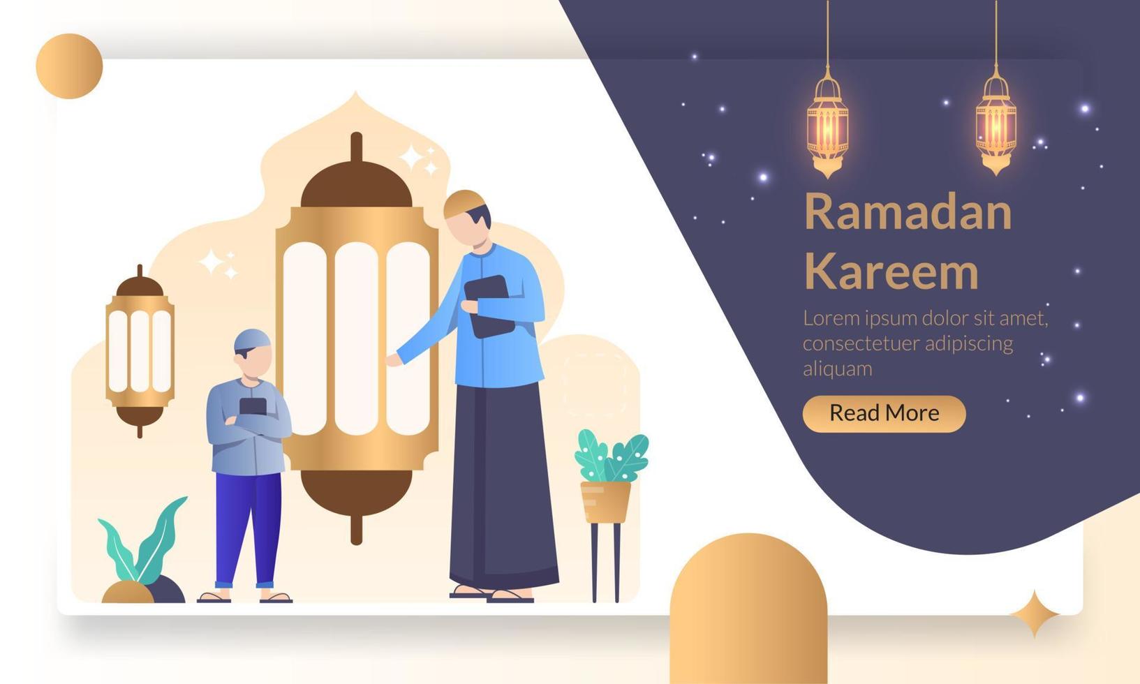 Islamic vector design greeting card background islamic design banner. vector illustration