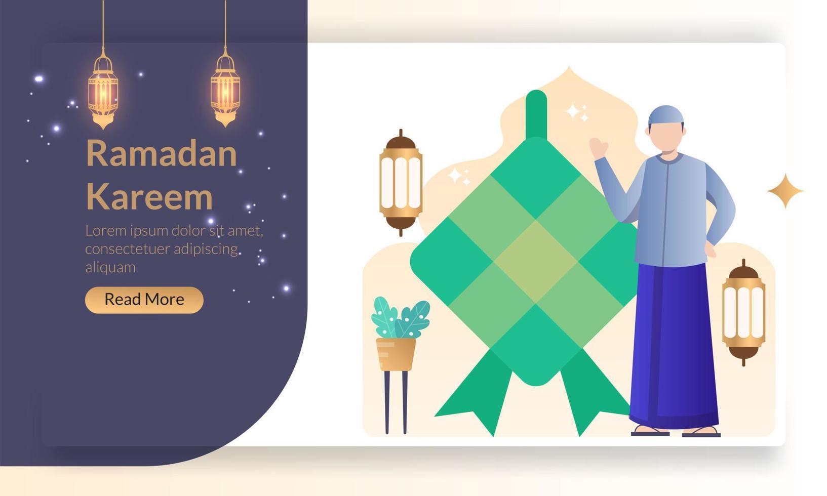 Islamic vector design greeting card background islamic design banner. vector illustration
