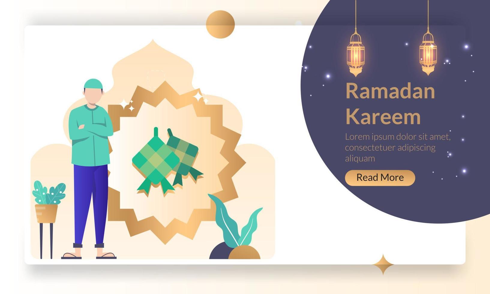 Islamic vector design greeting card background islamic design banner. vector illustration