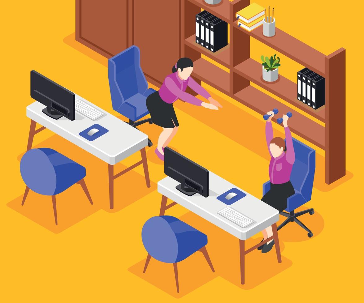 Workout At Work Place vector