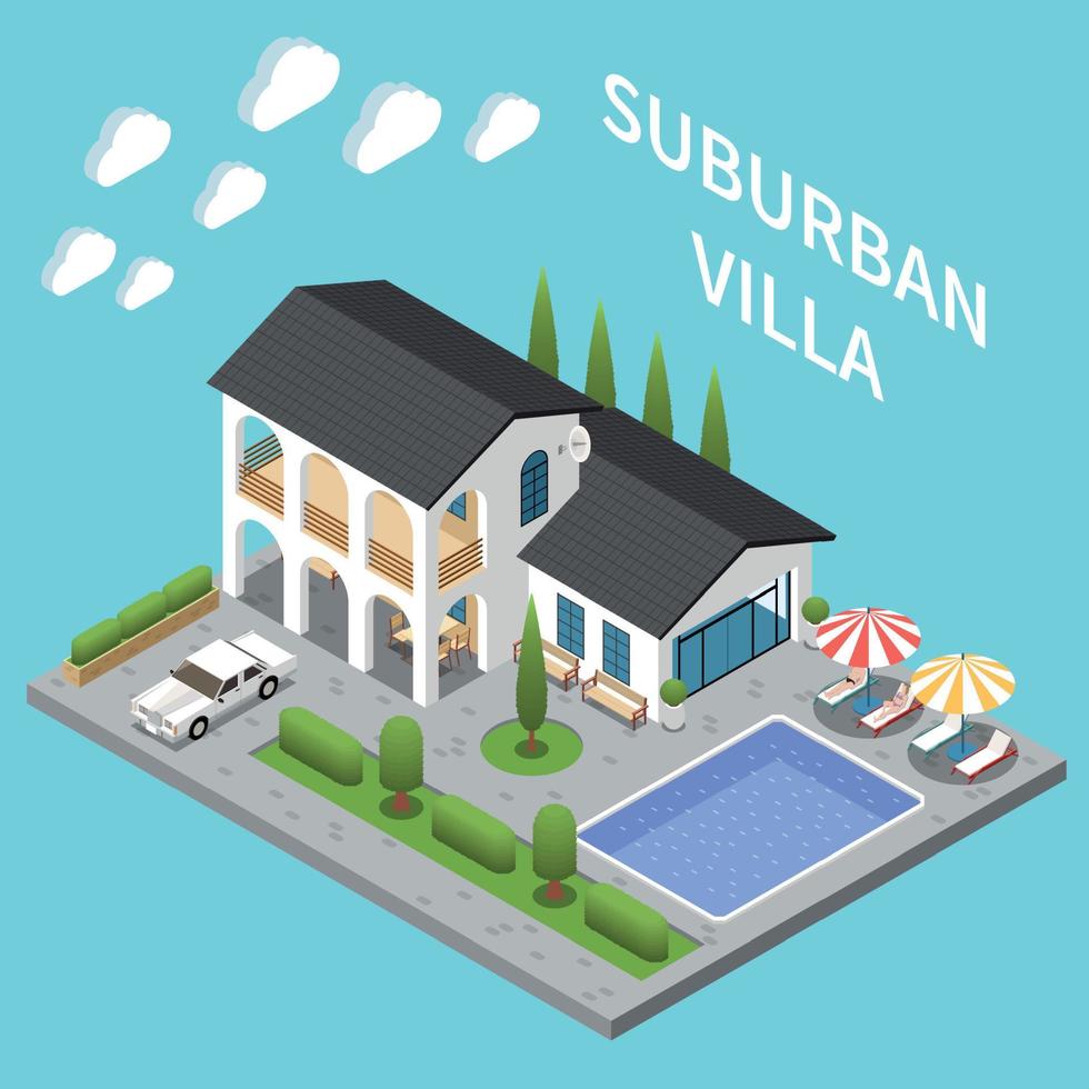 Suburban Isometric Composition vector