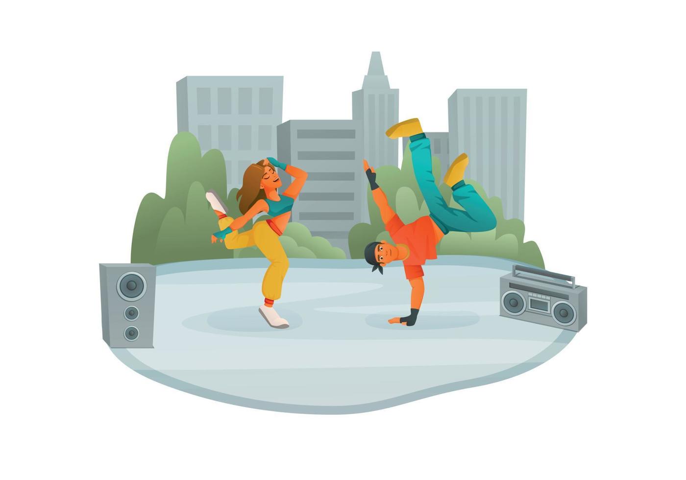 City Street Dancers Composition vector