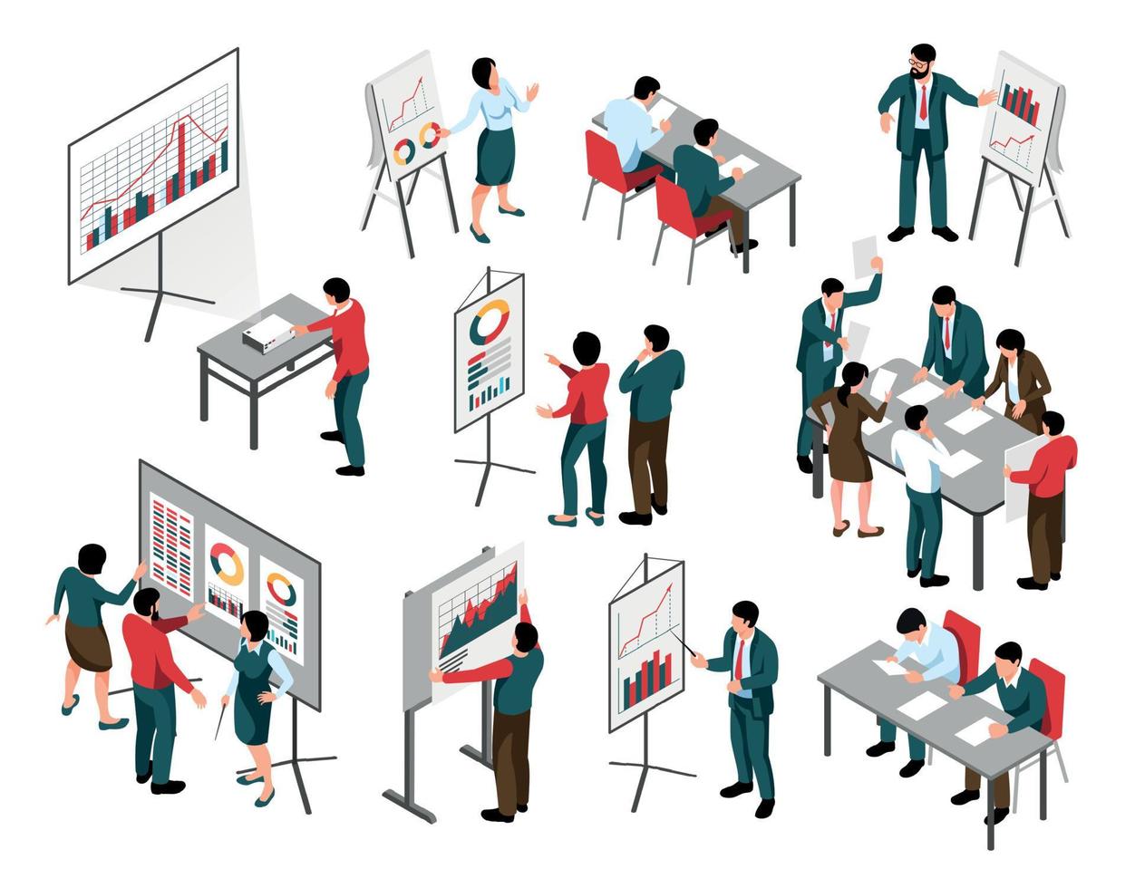 Presentation Isometric Set vector
