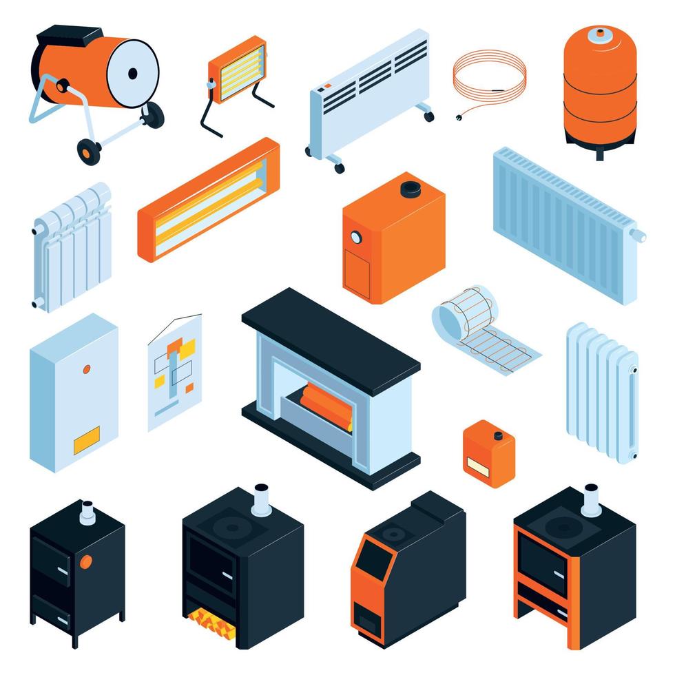 Heating And Boiler Set vector