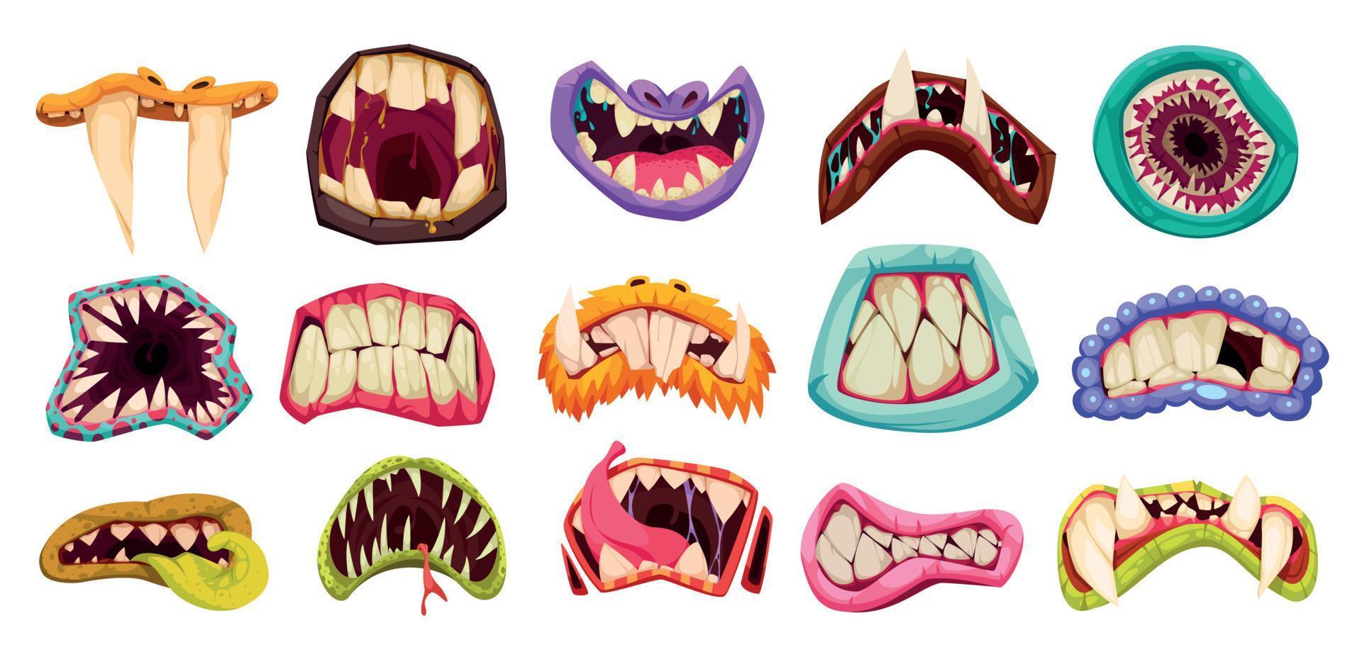 Monster Teeth Mouth Set vector