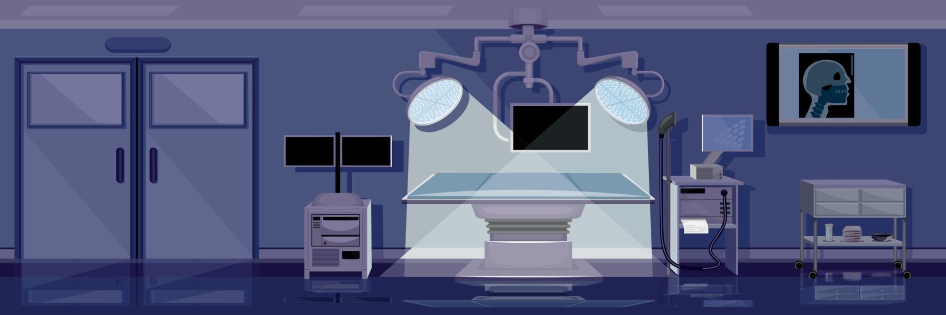 Medical Operating Dark Room vector