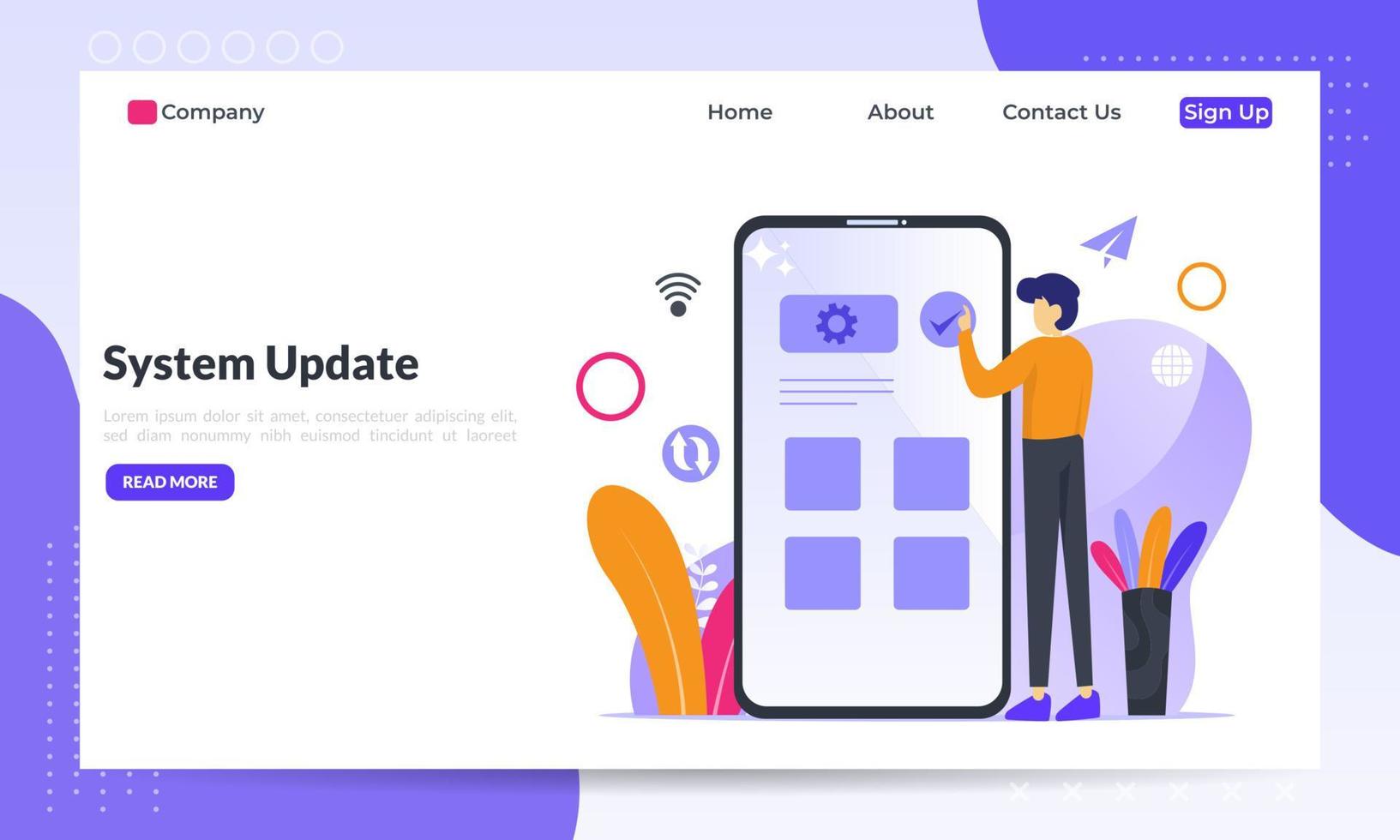 System Update Improvement Change New Version software. Installing update process, upgrade program, data network installation, flat icon,suitable for web landing page, banner, vector template