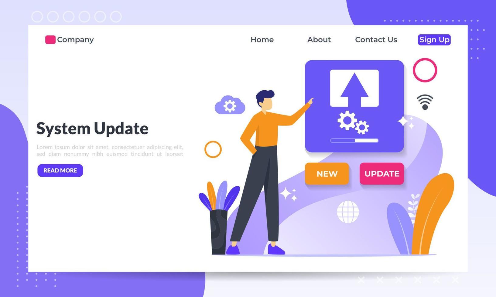 System Update Improvement Change New Version software. Installing update process, upgrade program, data network installation, flat icon,suitable for web landing page, banner, vector template