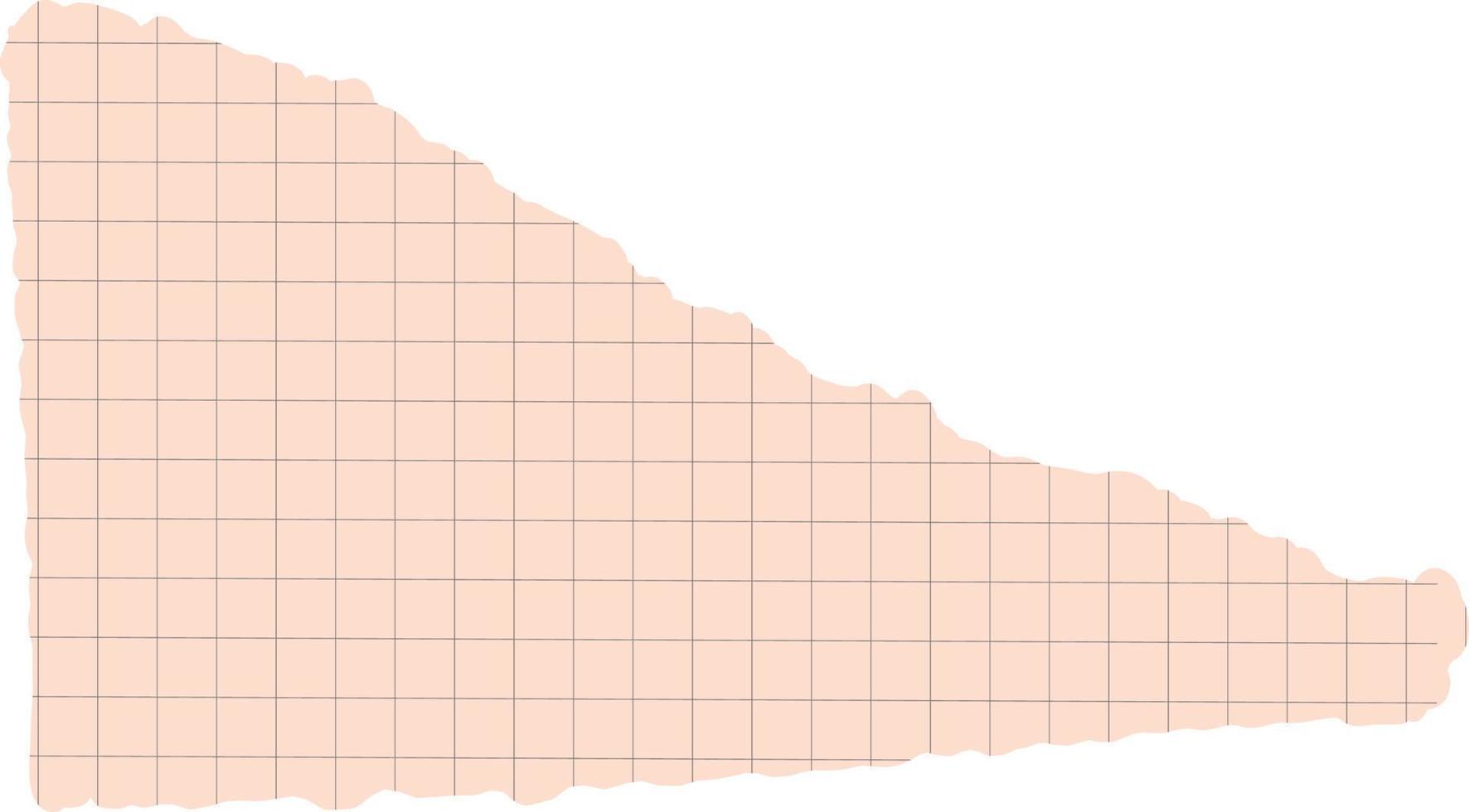 hoja de papel a cuadros con bordes rasgados vector