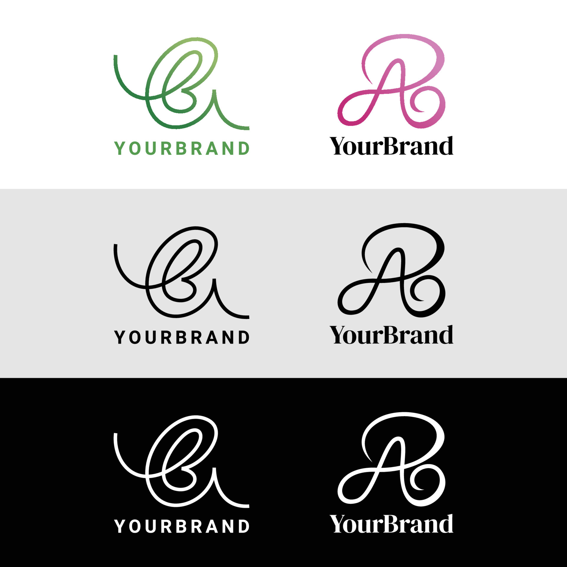 AB or BA initials logo suited for beauty brands 5882119 Vector Art at  Vecteezy