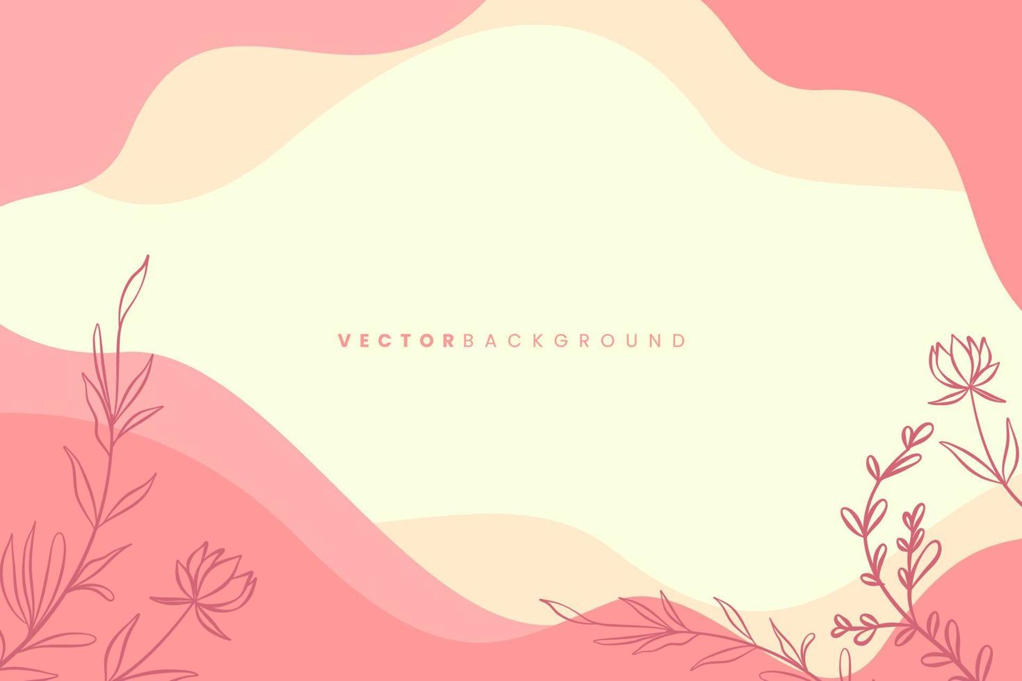 Hand drawn floral abstract background vector