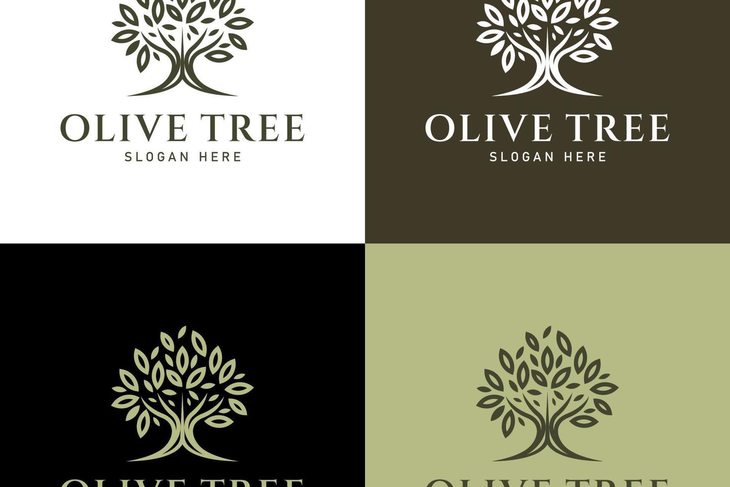 Olive tree logo design vector