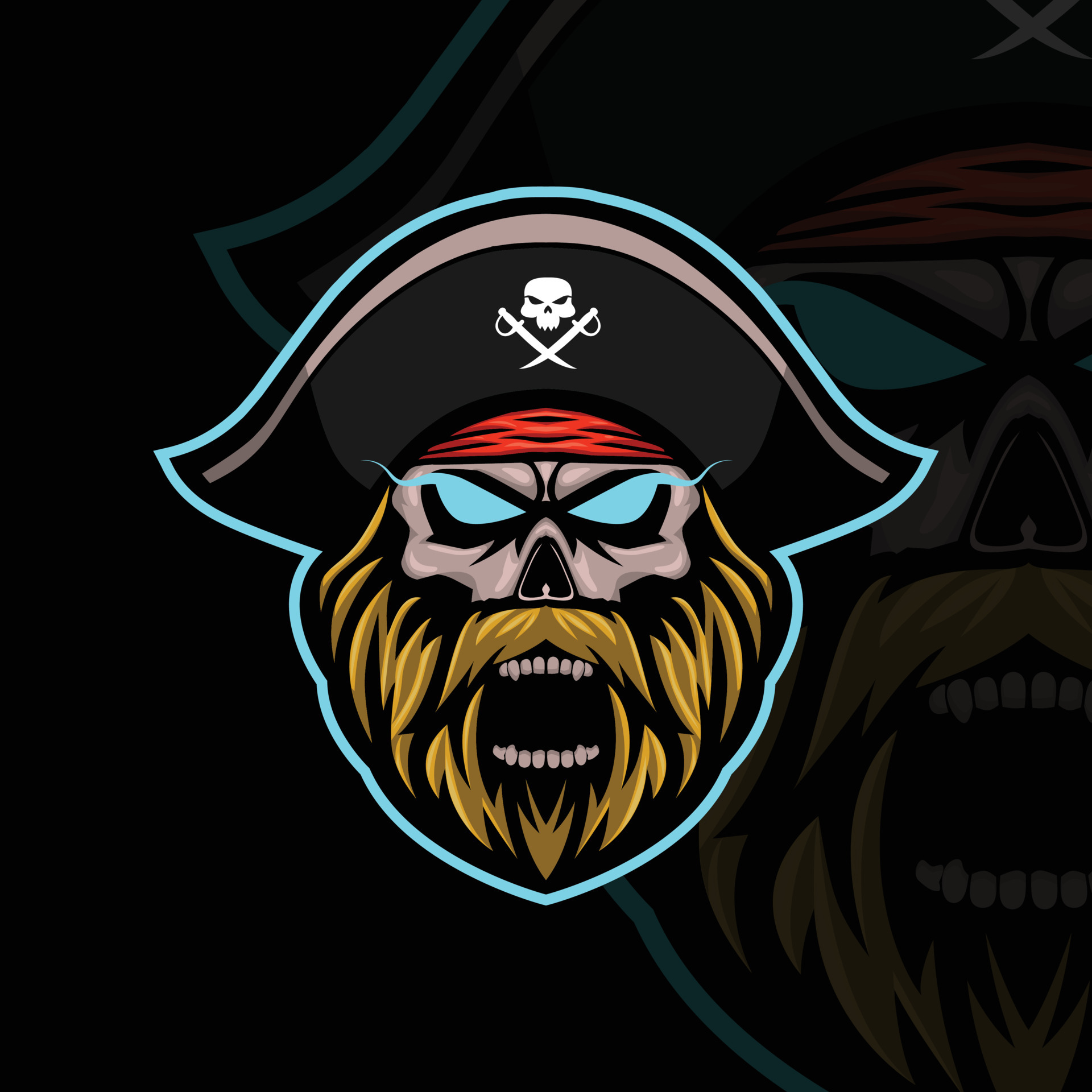 Premium Vector  Pirate vector logo template pirate sport gaming mascot logo  template pirate skull with a sword