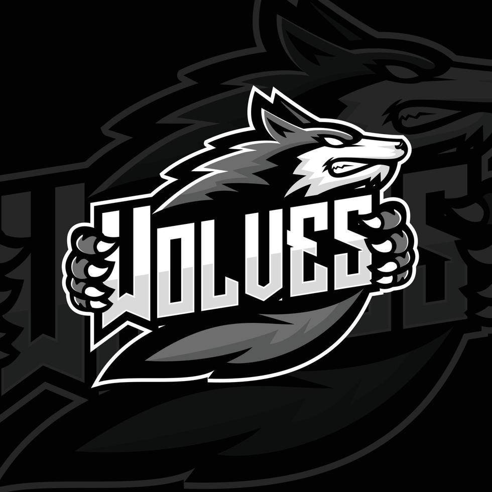 wolf mascot logo design vector