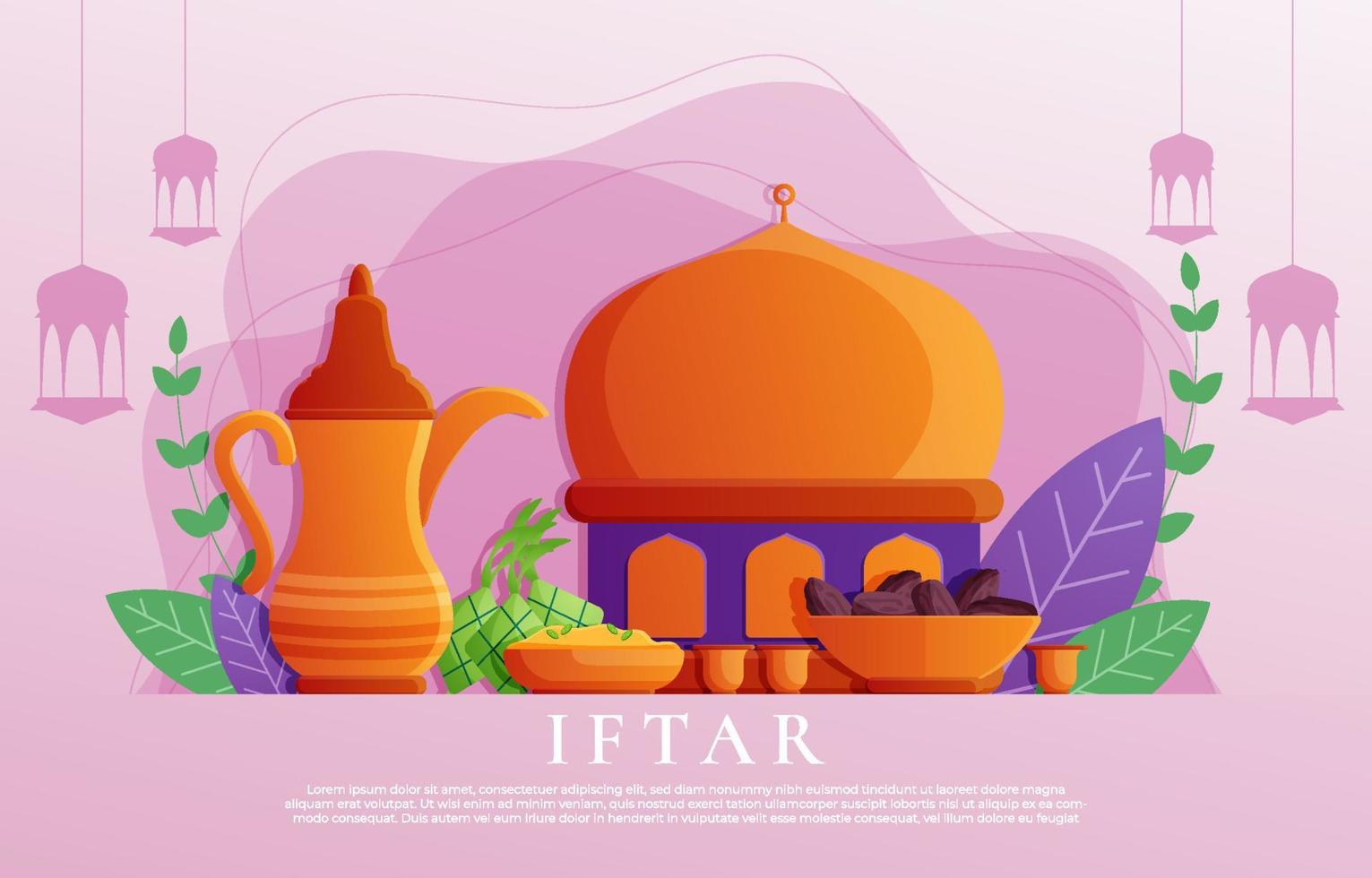 Iftar Food Background vector