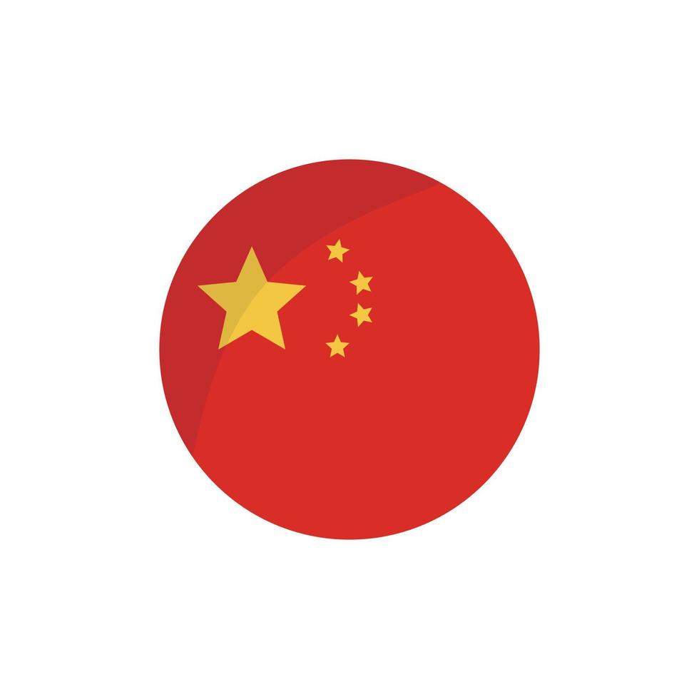 icono de bandera china redonda. vector. vector