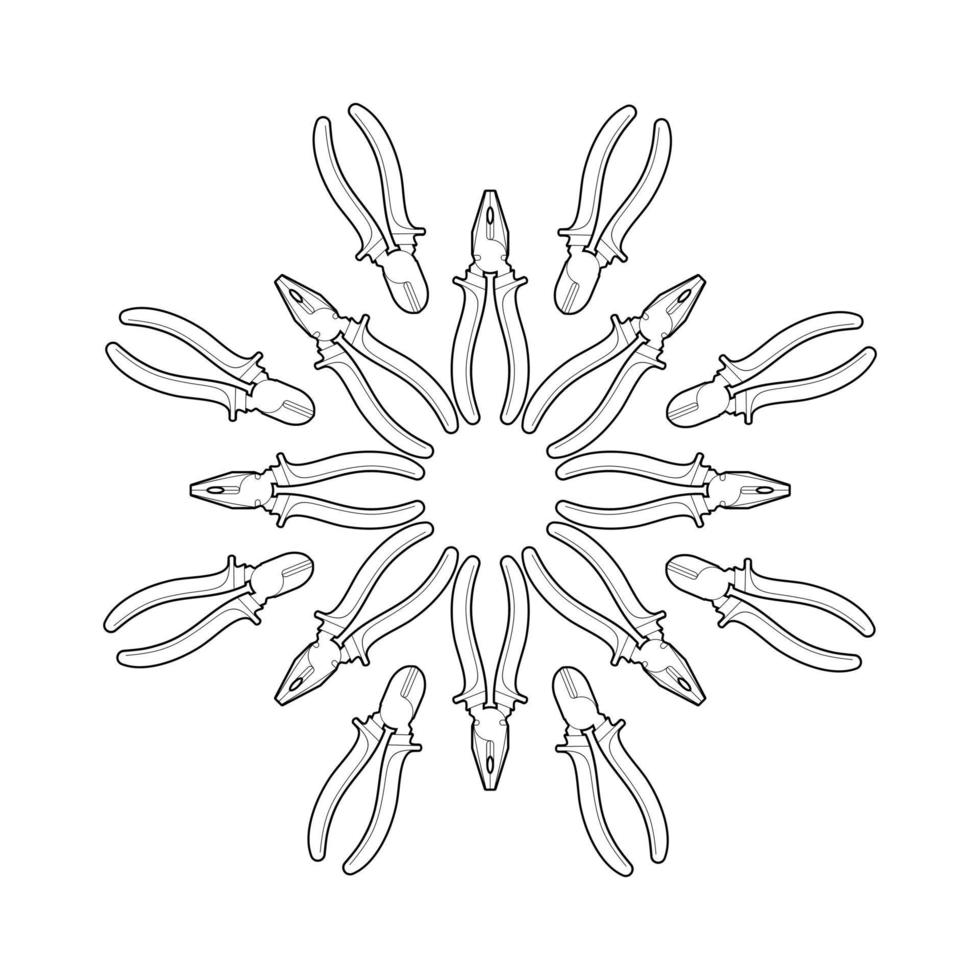 pliers work tool. locksmith cutters - vector illustration. snowflake tongs. repair tool