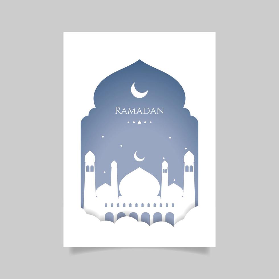 Flat ramadan greeting card template. - Vector. vector