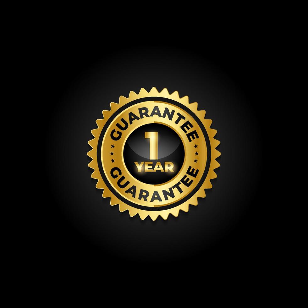Guarantee label vector sign emblem with golden shine effect