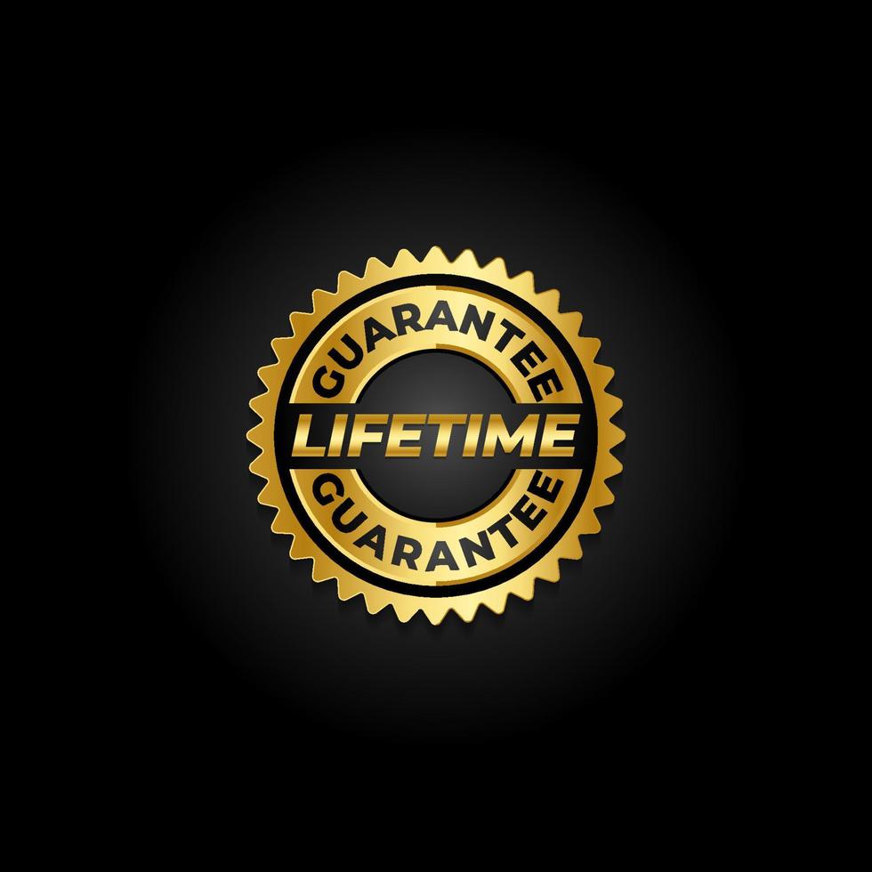Guarantee label vector sign emblem with golden shine effect
