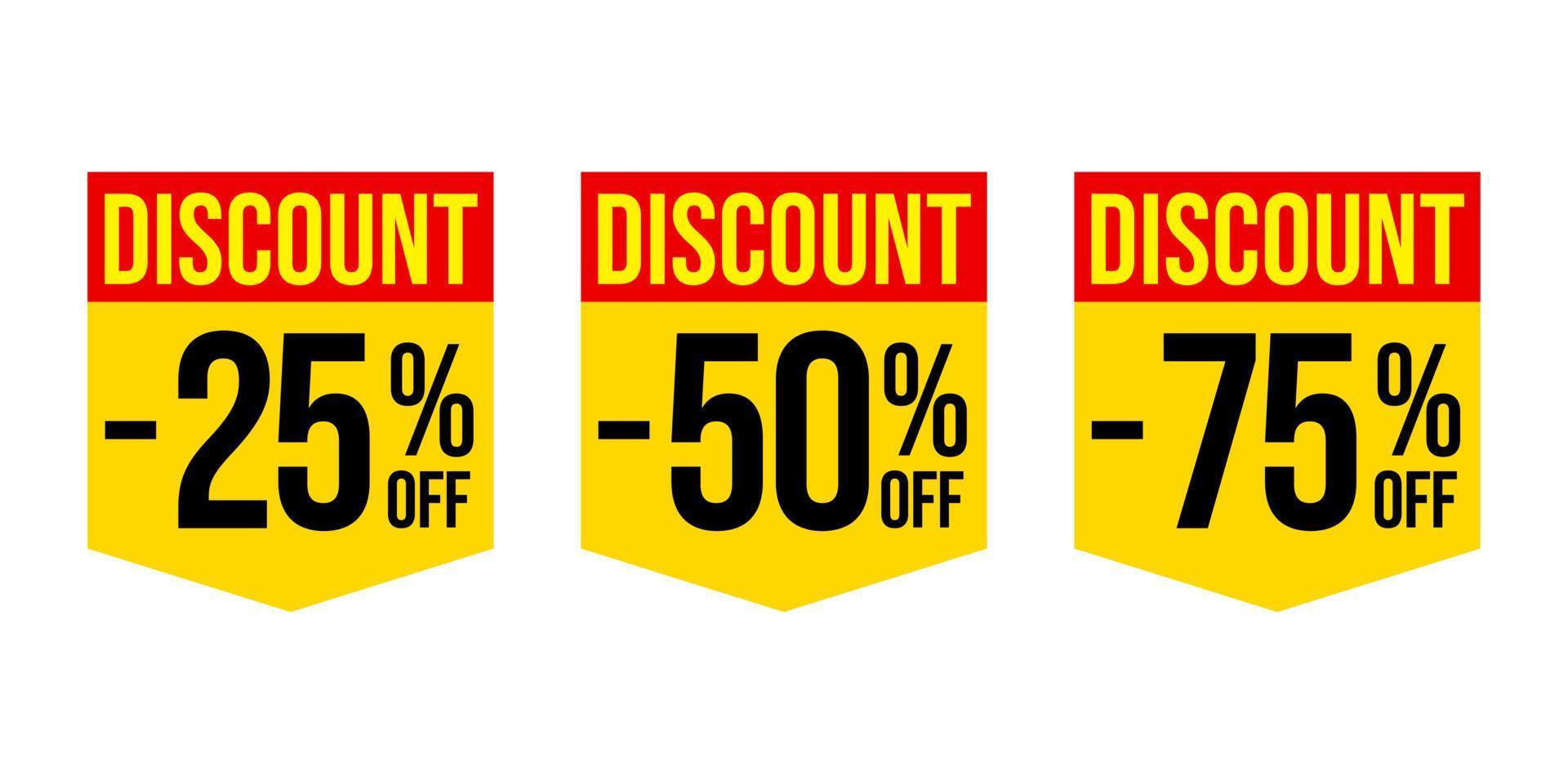 Sale tags set vector badges template with percent sale label symbol, discount promotion flat icon, clearance sale sticker