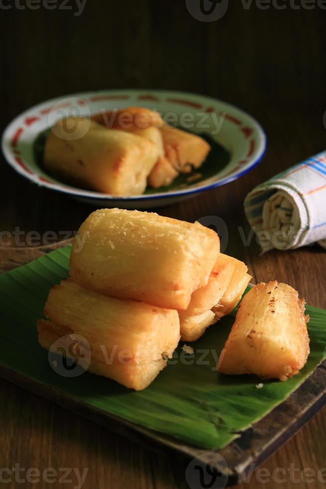 Deep fried cassava root photo